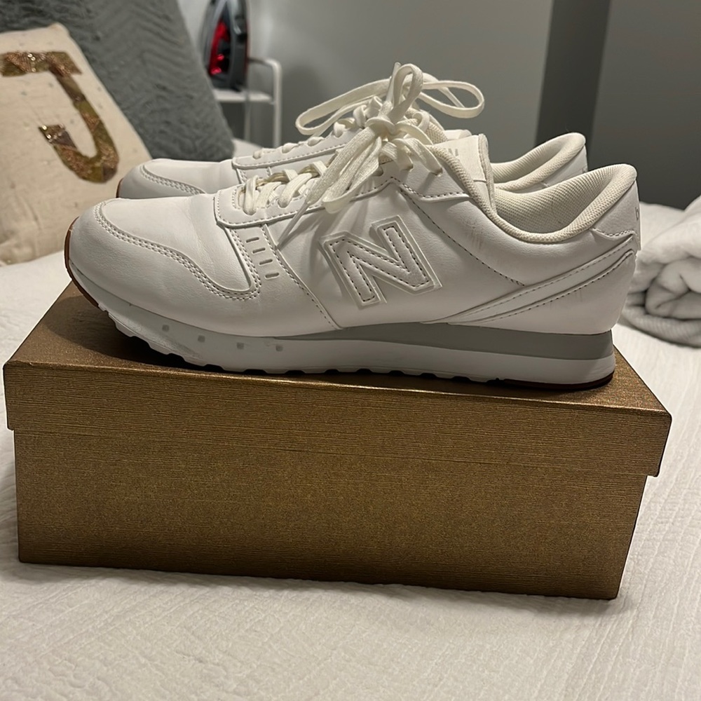 New Balance white shoes